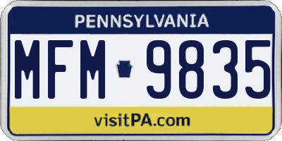 PA license plate MFM9835