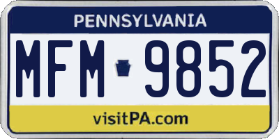 PA license plate MFM9852
