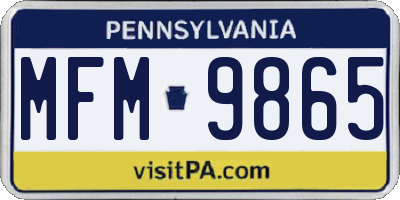 PA license plate MFM9865