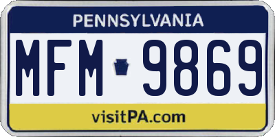 PA license plate MFM9869