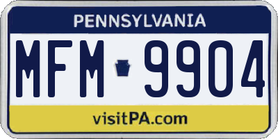 PA license plate MFM9904