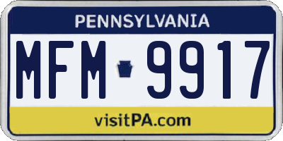 PA license plate MFM9917