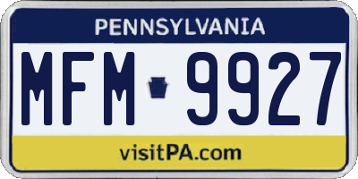 PA license plate MFM9927