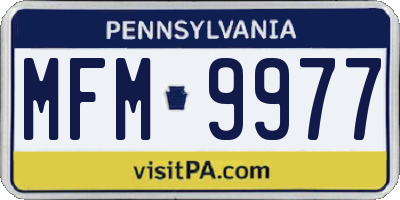 PA license plate MFM9977