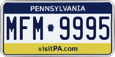 PA license plate MFM9995