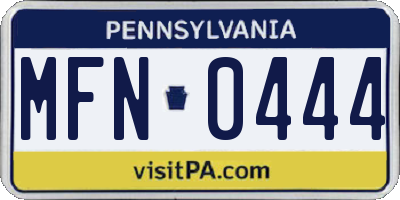 PA license plate MFN0444