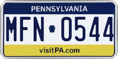 PA license plate MFN0544