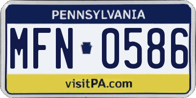 PA license plate MFN0586