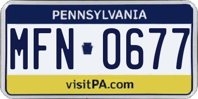 PA license plate MFN0677