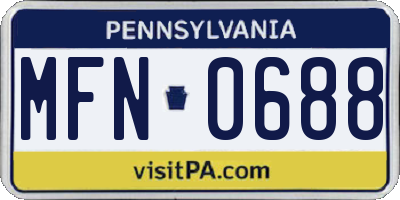 PA license plate MFN0688