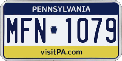 PA license plate MFN1079