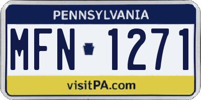 PA license plate MFN1271