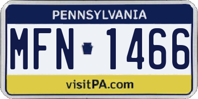 PA license plate MFN1466