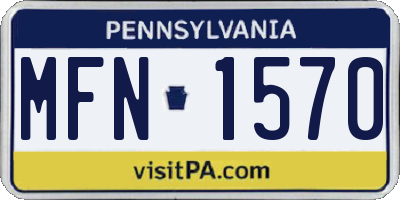 PA license plate MFN1570