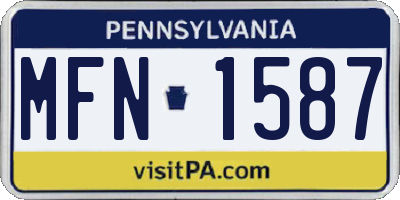 PA license plate MFN1587