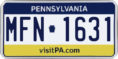 PA license plate MFN1631
