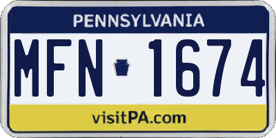 PA license plate MFN1674