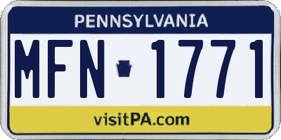 PA license plate MFN1771