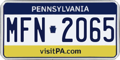 PA license plate MFN2065