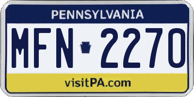PA license plate MFN2270