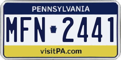 PA license plate MFN2441