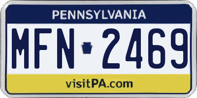 PA license plate MFN2469