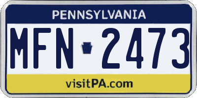 PA license plate MFN2473
