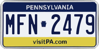 PA license plate MFN2479