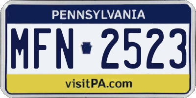 PA license plate MFN2523