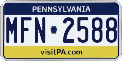 PA license plate MFN2588