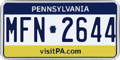 PA license plate MFN2644