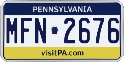 PA license plate MFN2676