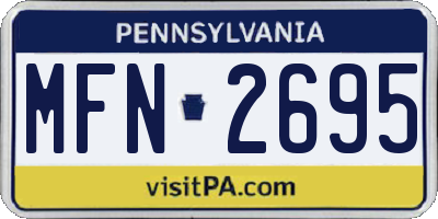 PA license plate MFN2695