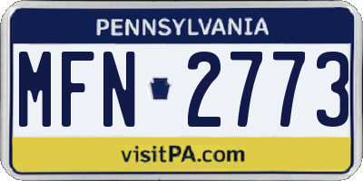 PA license plate MFN2773
