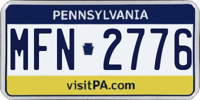 PA license plate MFN2776