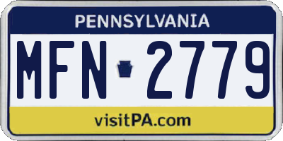PA license plate MFN2779