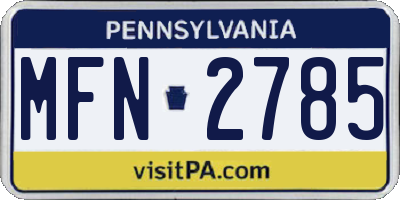 PA license plate MFN2785