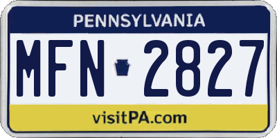 PA license plate MFN2827