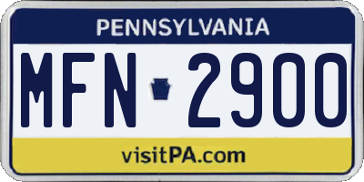 PA license plate MFN2900