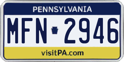 PA license plate MFN2946