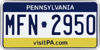 PA license plate MFN2950