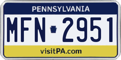PA license plate MFN2951