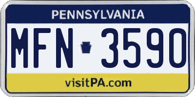PA license plate MFN3590