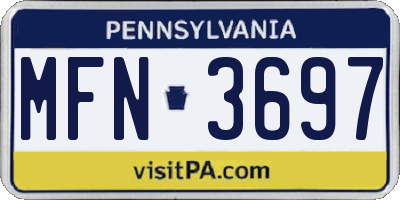 PA license plate MFN3697