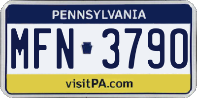 PA license plate MFN3790