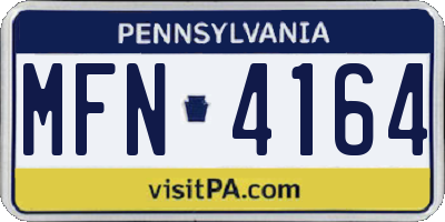 PA license plate MFN4164