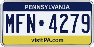 PA license plate MFN4279