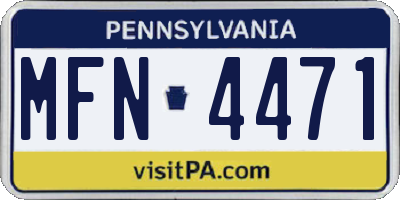 PA license plate MFN4471