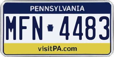 PA license plate MFN4483