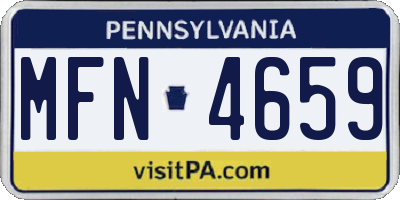 PA license plate MFN4659
